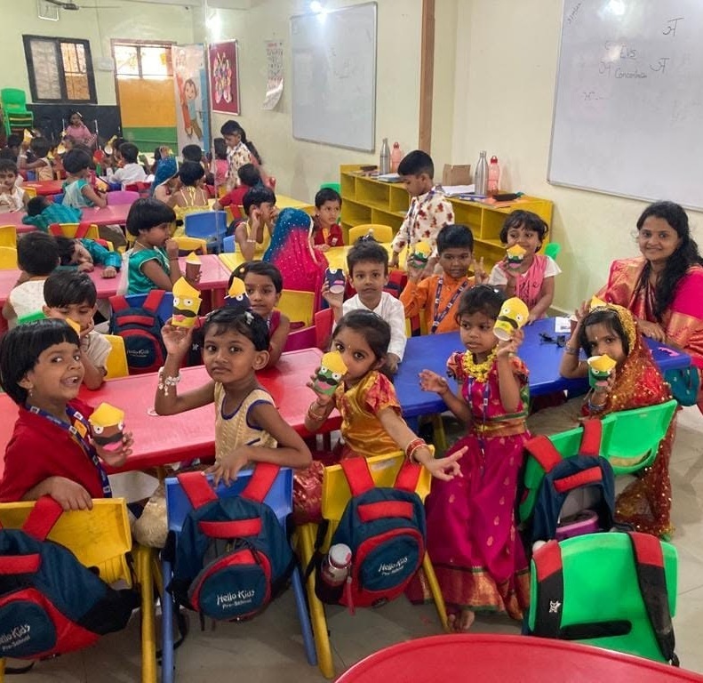 Children learning and playing at Hello Kids Dighi preschool